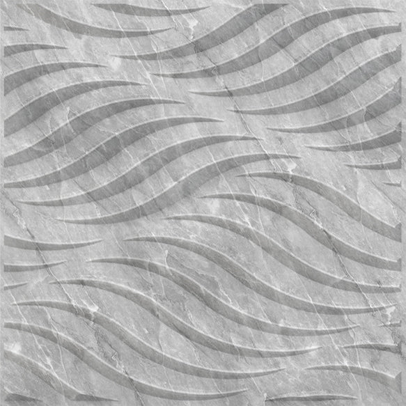 White Marble 3D Wall Panels Swirl Design