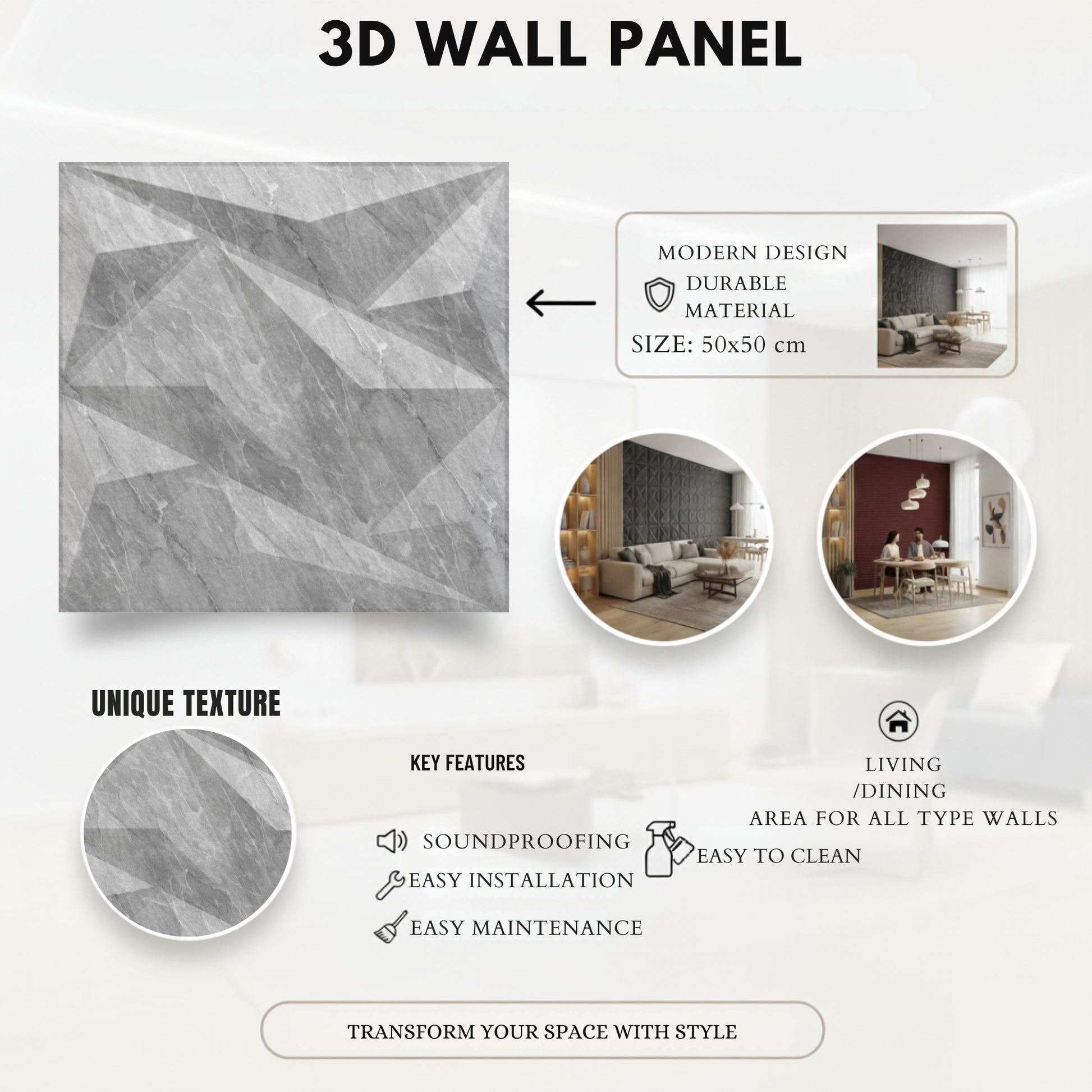 White Marble 3D Wall Panels Alps Design