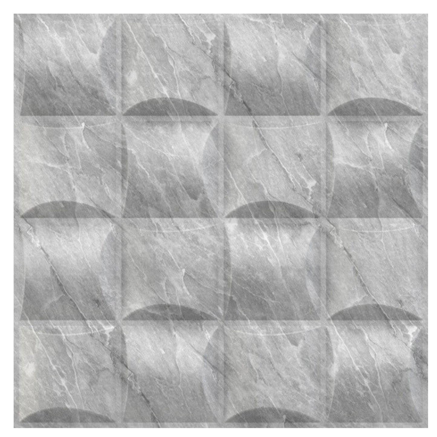 White Marble Block Design 3D Wall Panel View