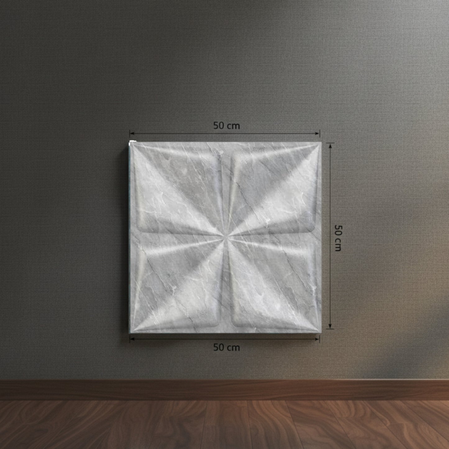 White Marble Bloom Design 3D Wall Panel View-3