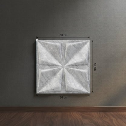 White Marble Bloom Design 3D Wall Panel View-3