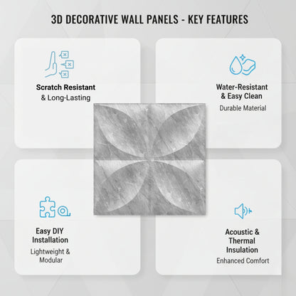 White Marble 3D Wall Panels Butterfly Design