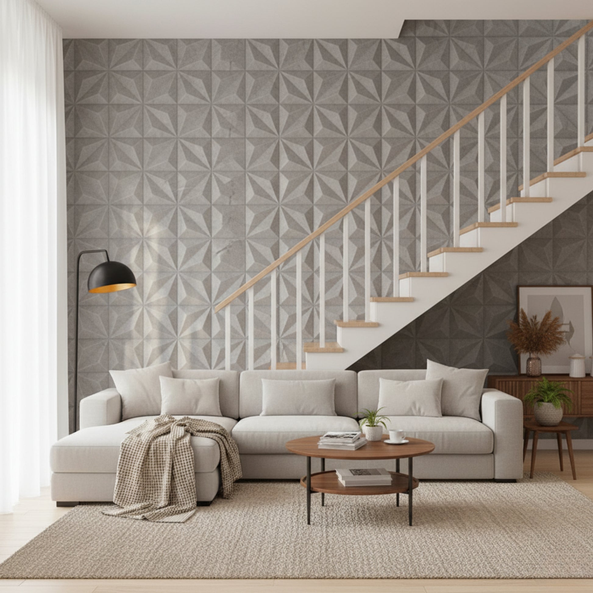 White Marble Crystal Design 3D Wall Panel View-2