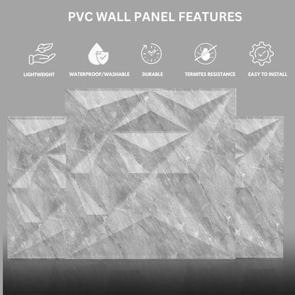 White Marble Diamond Design 3D Wall Panel-4