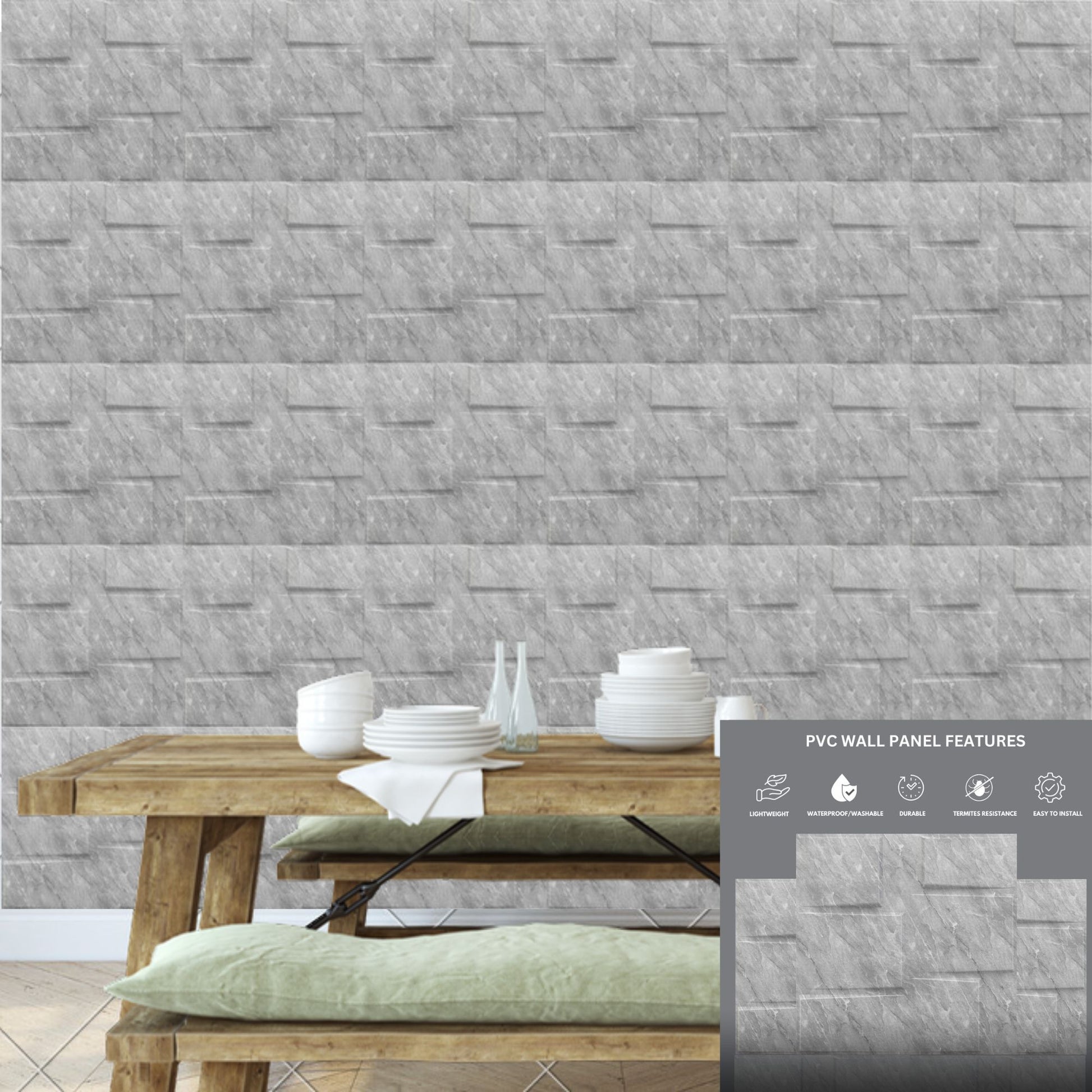 White Marble Stream Design 3D Wall Panel-2