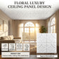 White Ornamental Floral Design 3D PVC Ceiling Panel Features View