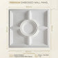 White Regal Medallion Design 3D PVC Ceiling Panel Measurement View