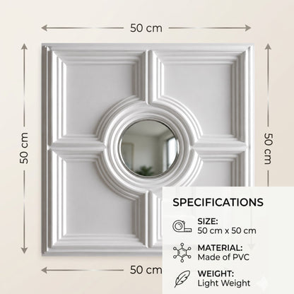 White Regal Medallion Design With Silver Mirror-2