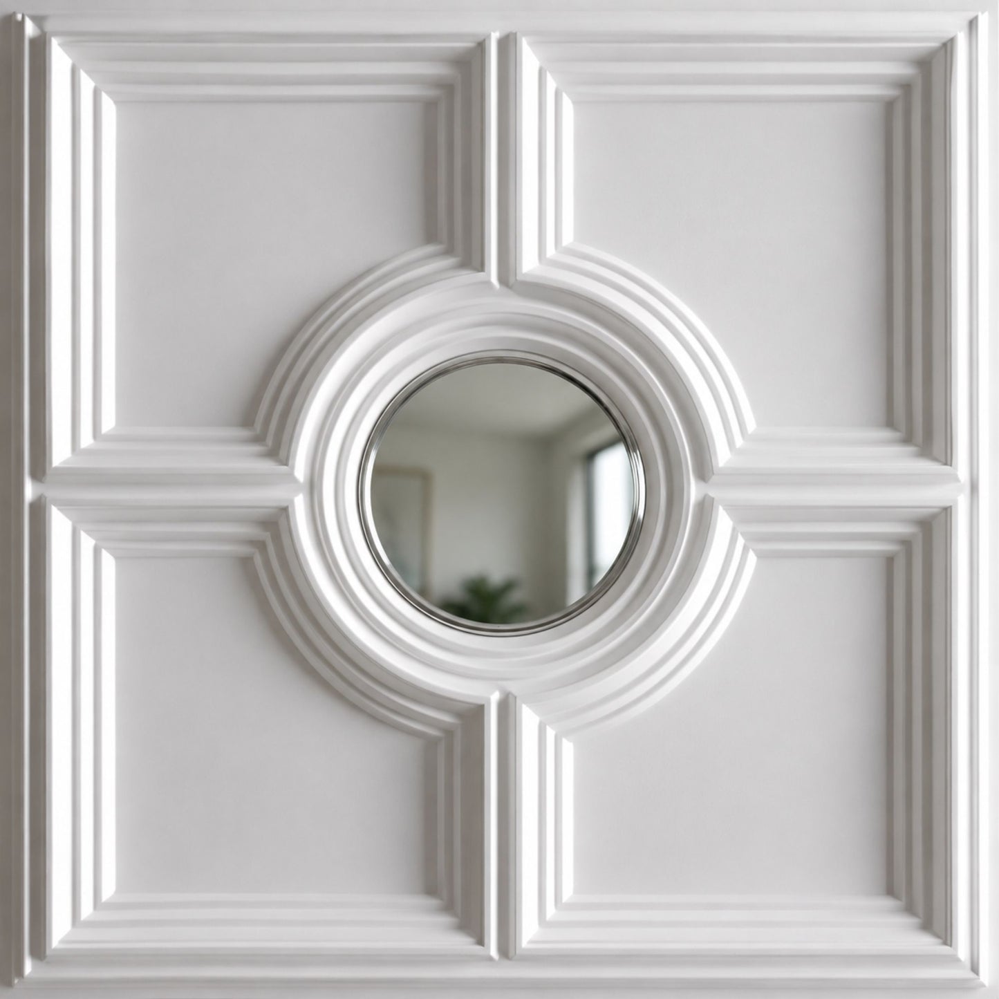 White Regal Medallion Design With Silver Mirror
