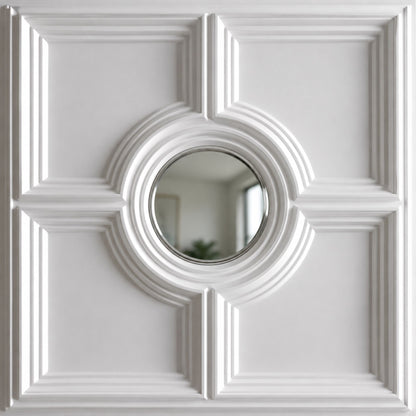 White Regal Medallion Design With Silver Mirror