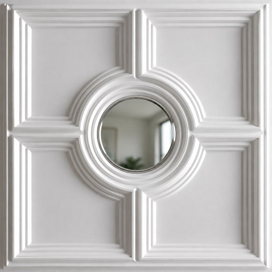 White Regal Medallion Design With Silver Mirror