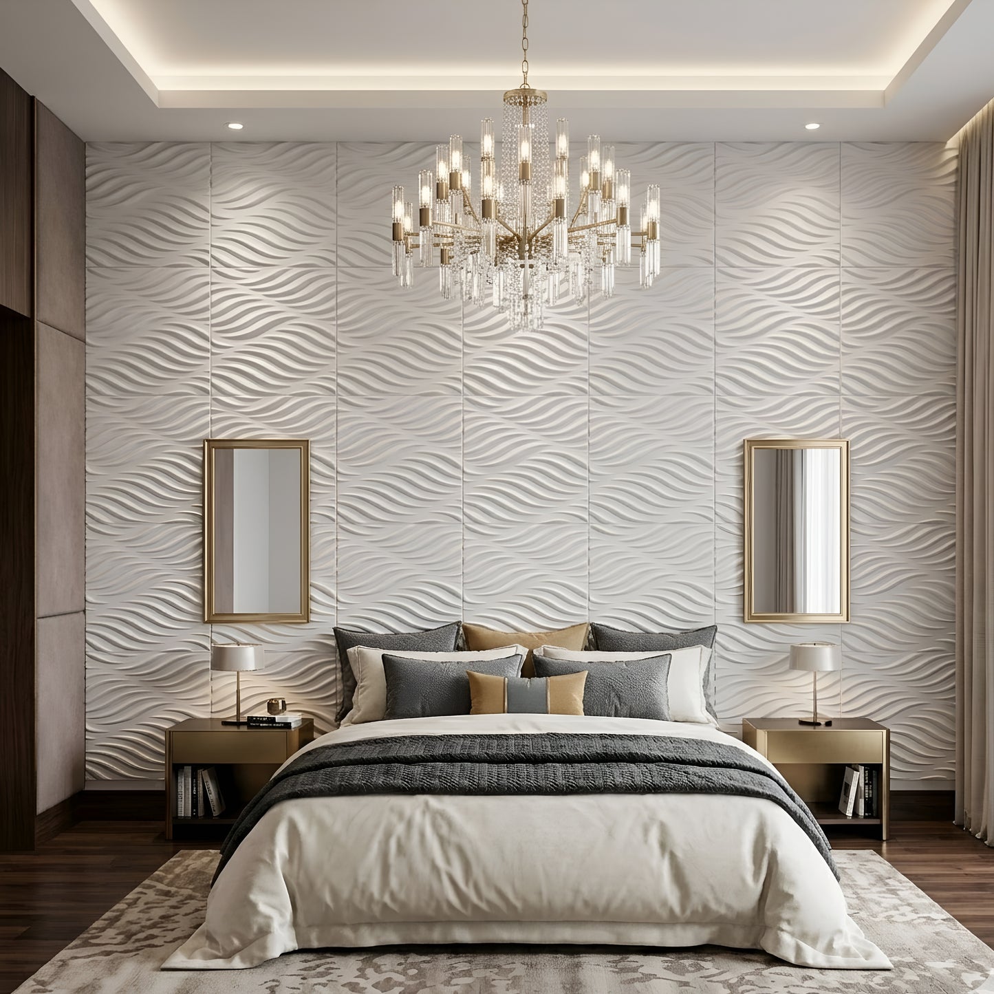 White Self Adhesive 3D Panels Geometric 3D Design