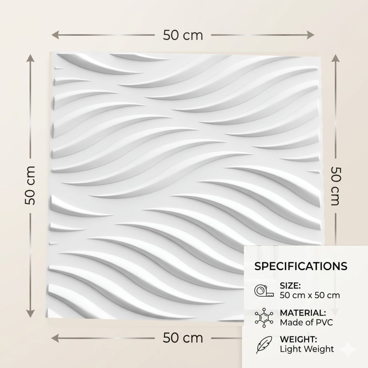 White Self Adhesive 3D Panels Geometric 3D Design