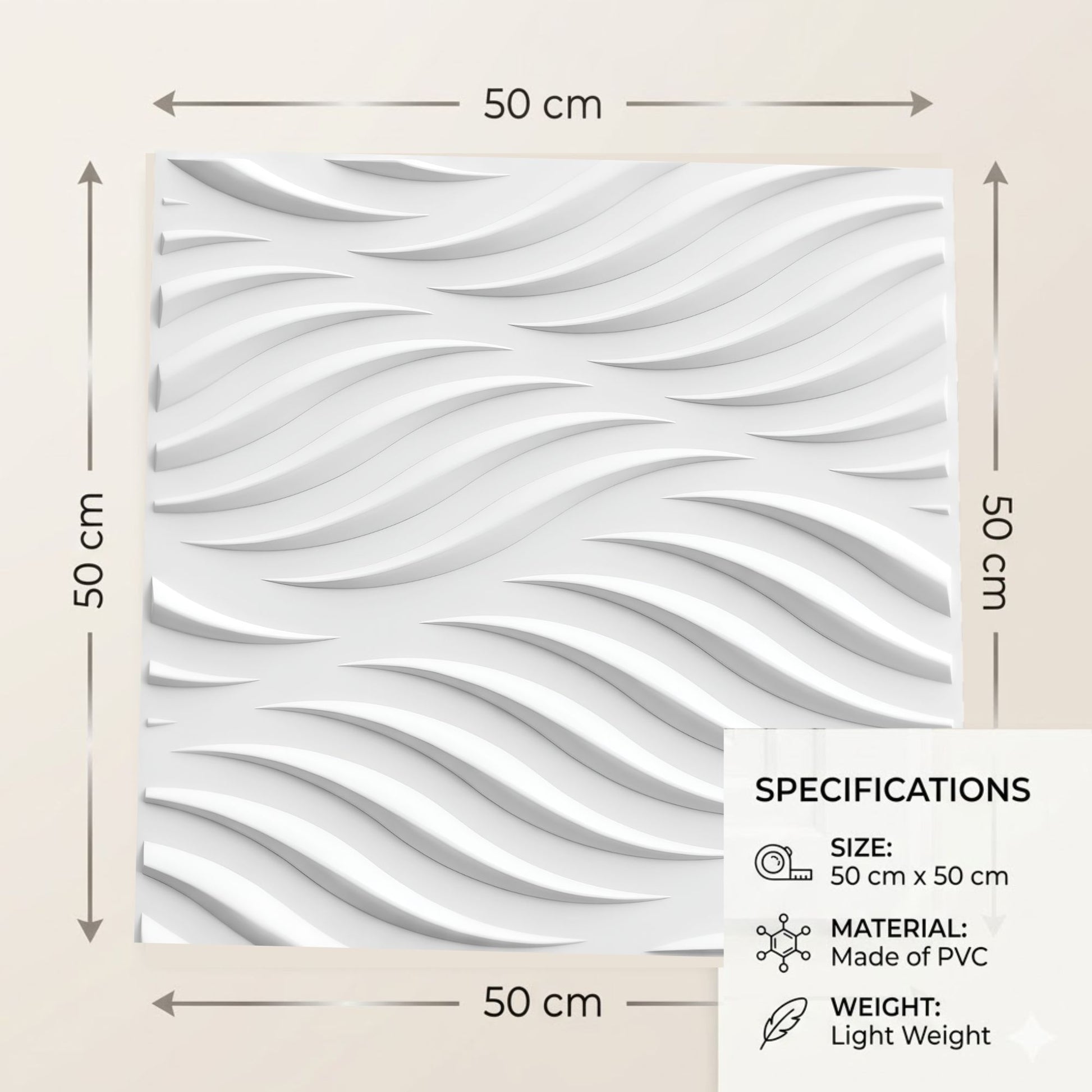 White Self Adhesive 3D Panels Geometric 3D Design