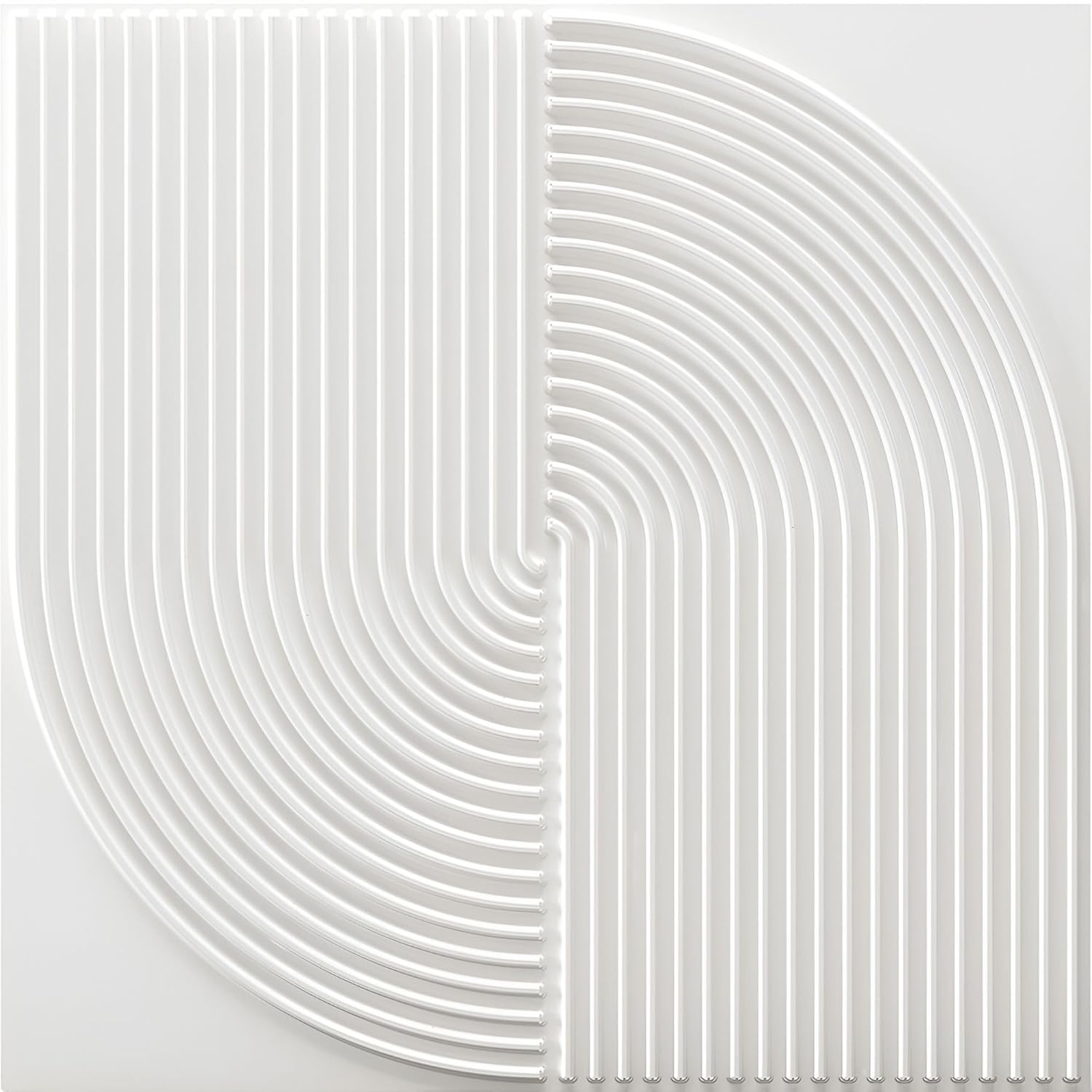 White Self Adhesive 3D Panels Curve Design