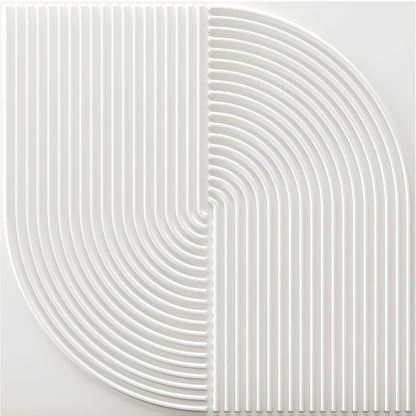 Matt White Self Adhesive 3D Panels Curve Design