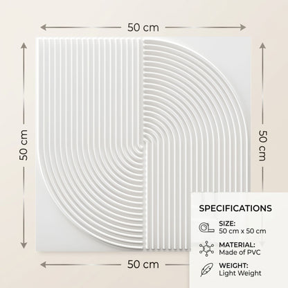 Matt White Self Adhesive 3D Panels Curve Design