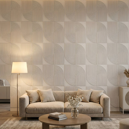 Matt White Self Adhesive 3D Panels Curve Design