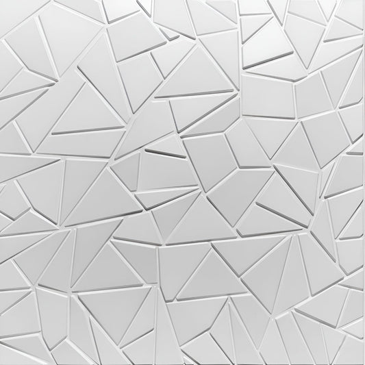 Matt White Self Adhesive 3D Panels Triangle Design