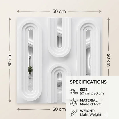 White Silver Acrylic Loops Design 3D Wall Panel-2