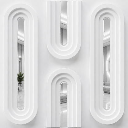 White Silver Acrylic Loops Design 3D Wall Panel