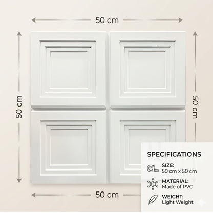 White Square Box Design 3D Wall Panel-3