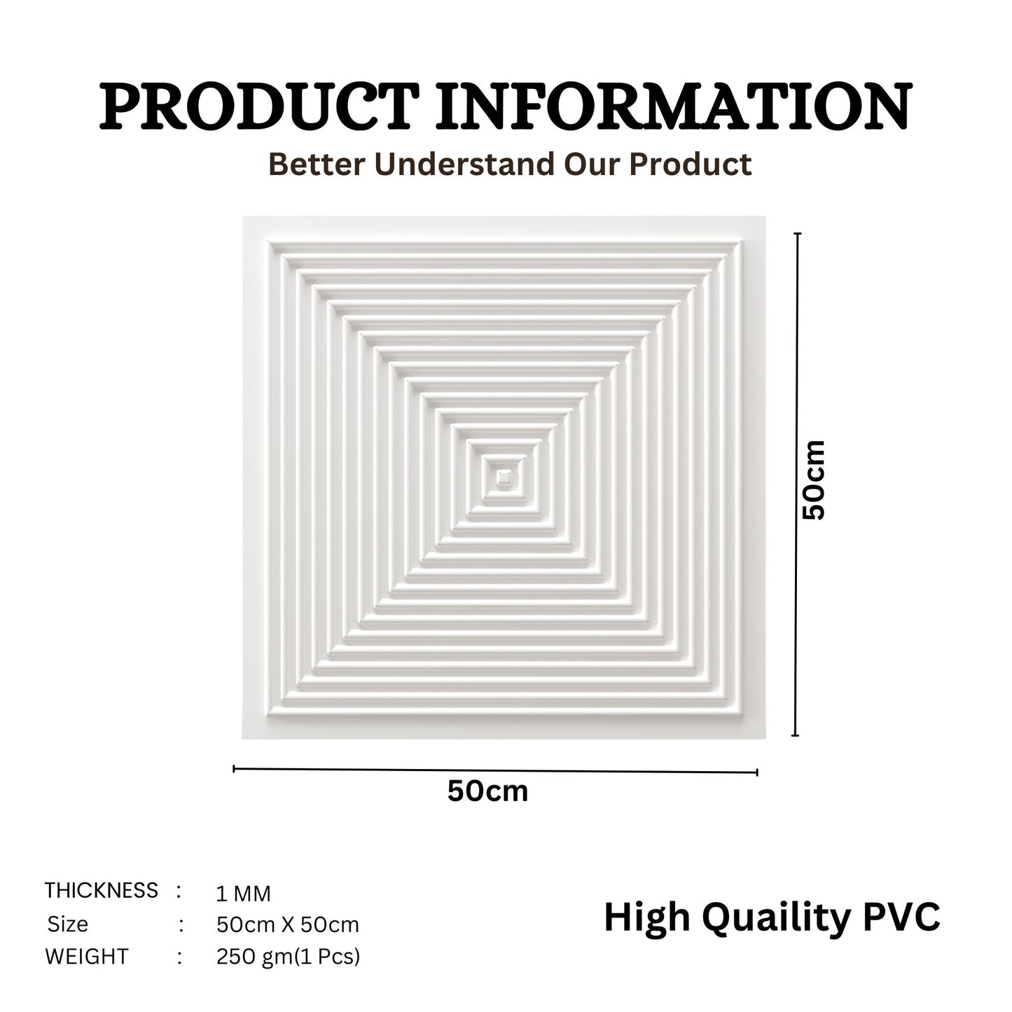 White Self Adhesive Panels Square Design TP112