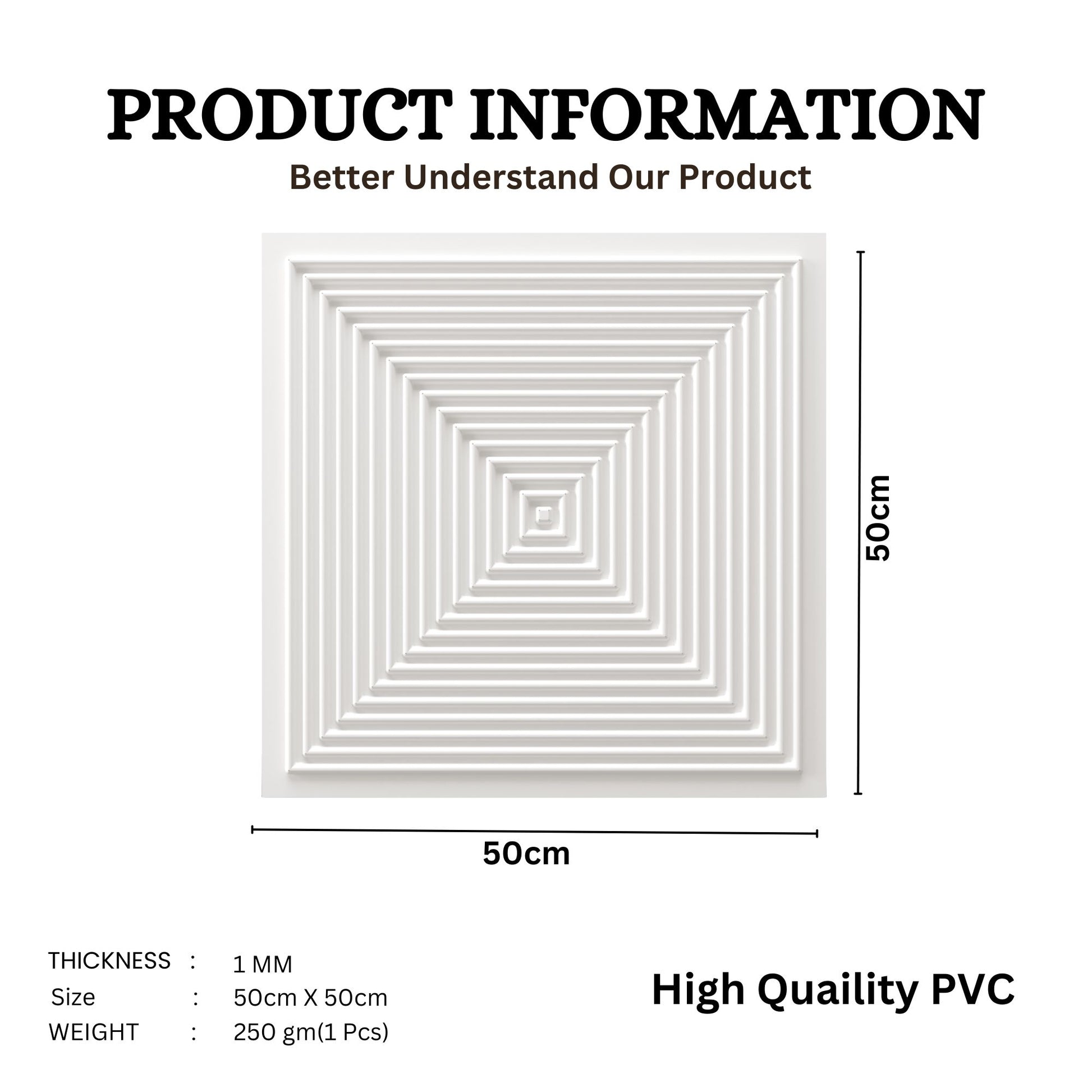 White Self Adhesive Panels Square Design TP112