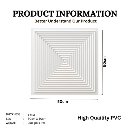 White Self Adhesive Panels Square Design TP112