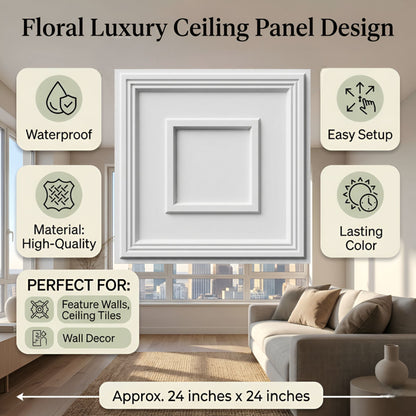 White Square Design 3d Ceiling Panel-4