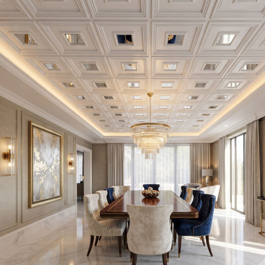 White Square Design With Silver Mirror-1