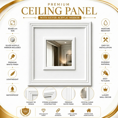 White Square Design With Silver Mirror-2