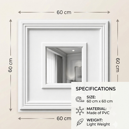 White Square Design With Silver Mirror-3