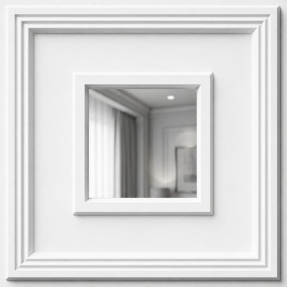 White Square Design With Silver Mirror