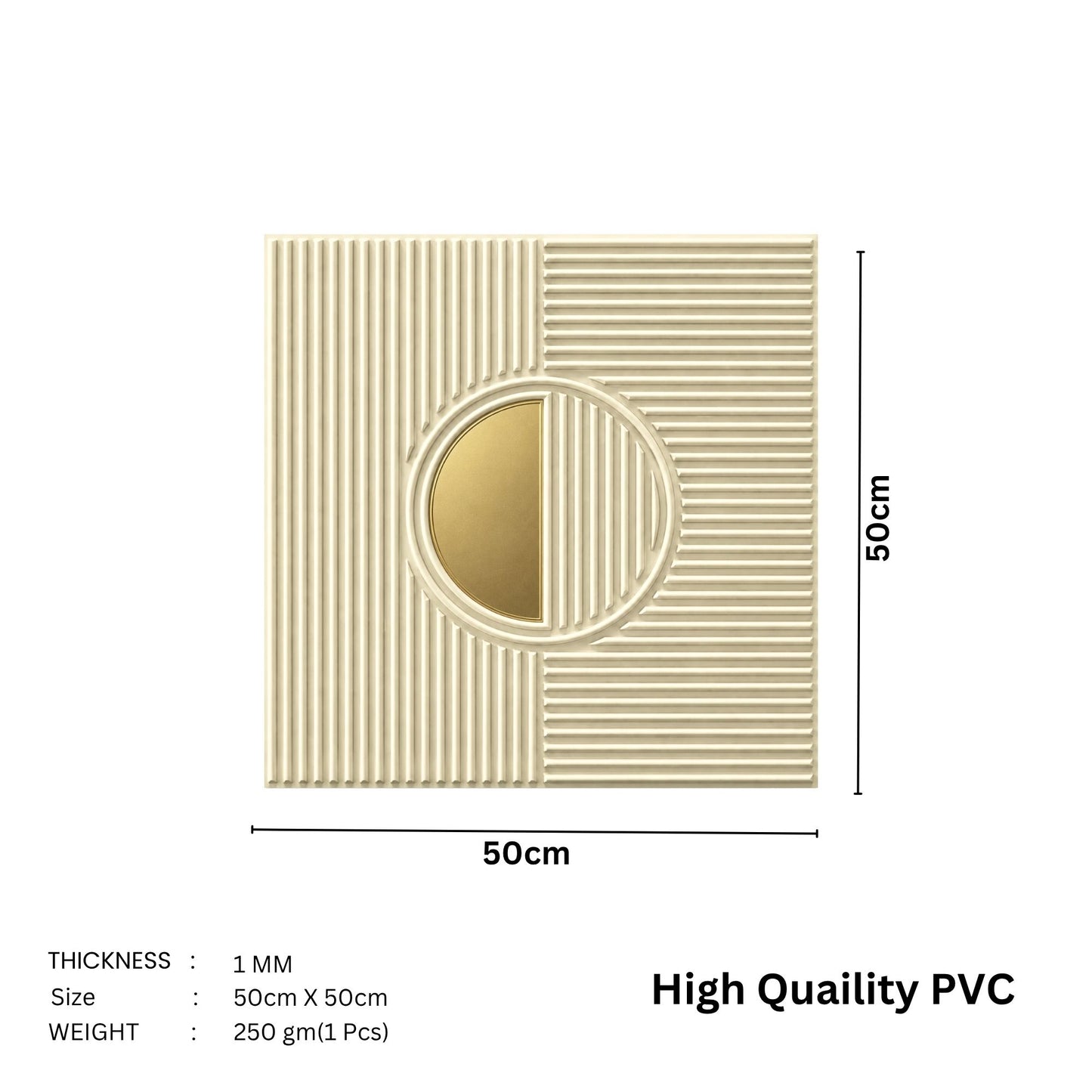White Tail - Copper Self Adhesive PVC wall Panels Fluted Circle Design

