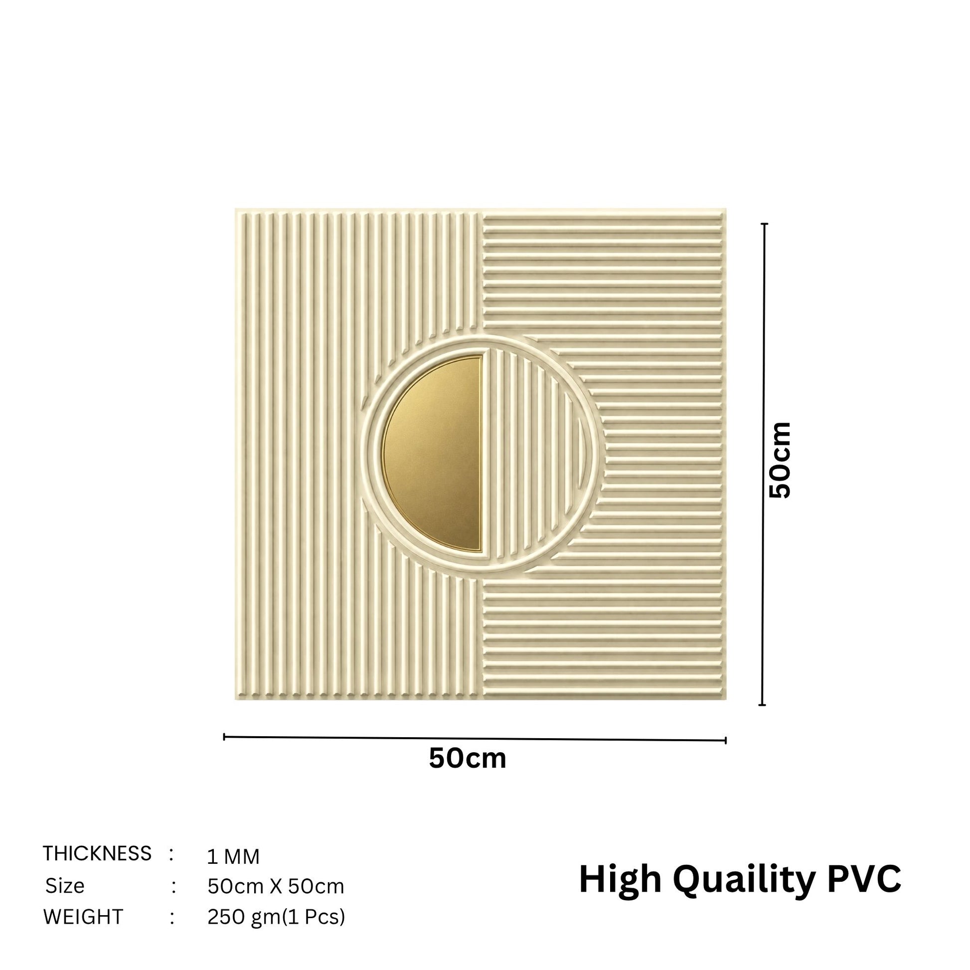 White Tail - Copper Self Adhesive PVC wall Panels Fluted Circle Design

