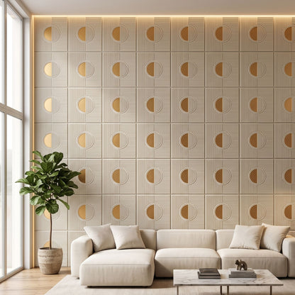White Tail - Copper Self Adhesive PVC wall Panels Fluted Circle Design

