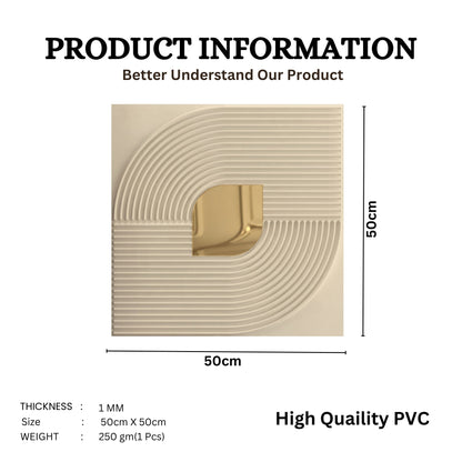 White Tail - Copper Self Adhesive PVC wall Panels Curve Line Design
