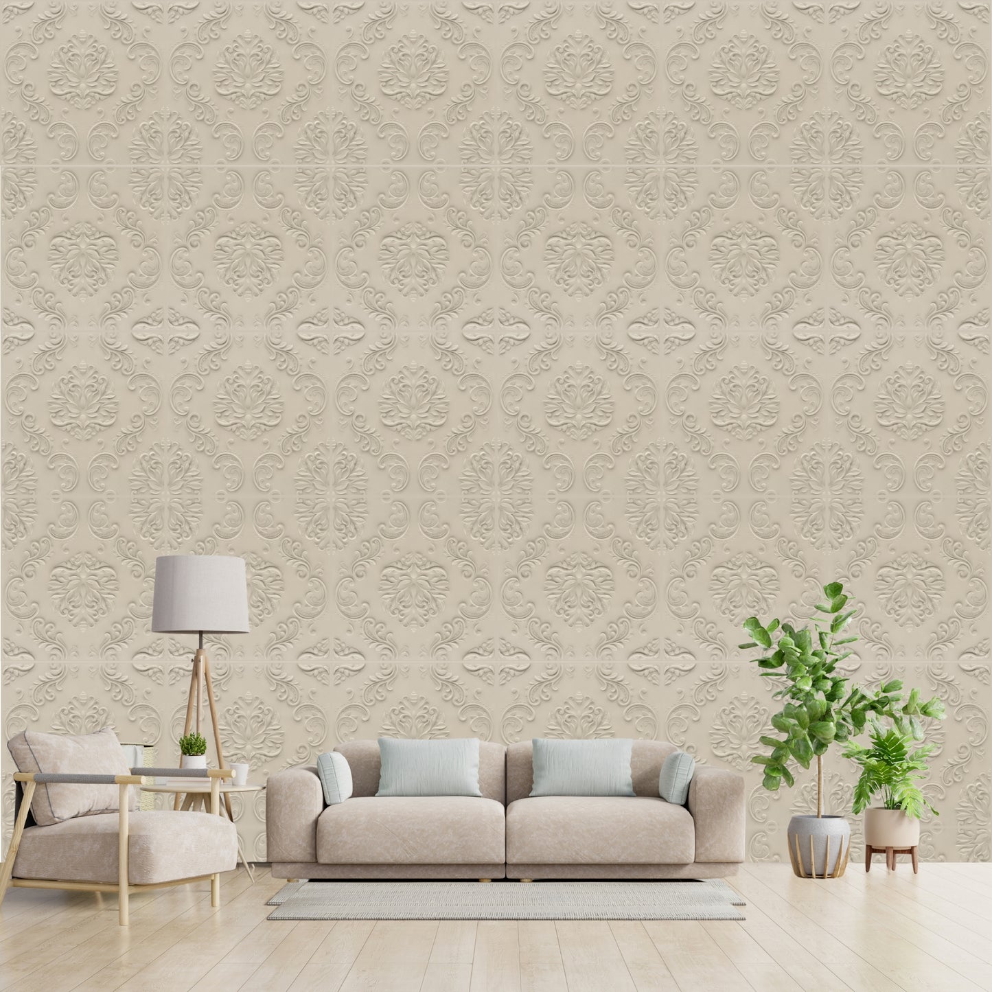3D Self Adhesive Wall Panel -Damask Design -50x50 cm