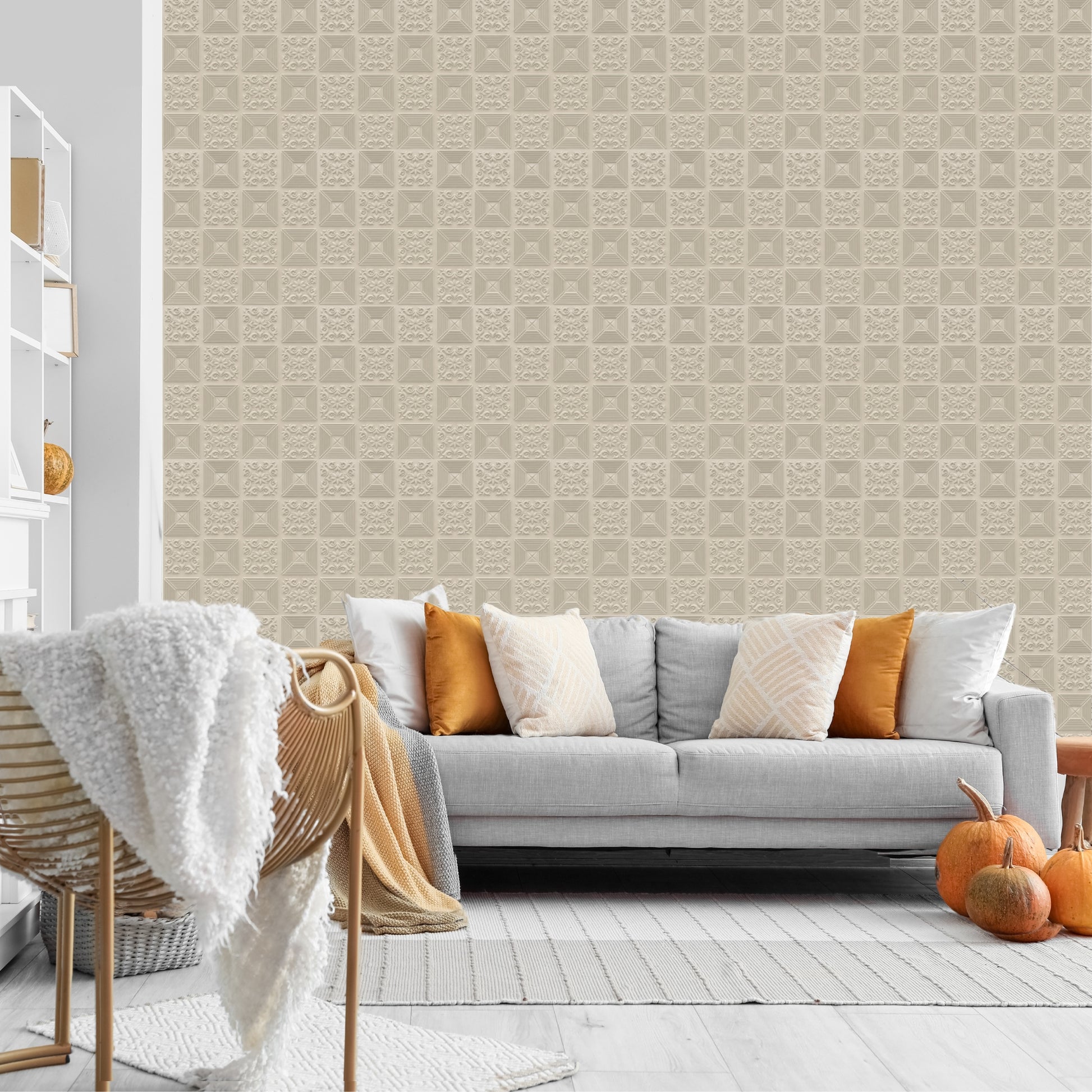 White Tail Self Adhesive Wall Panels Flower Design