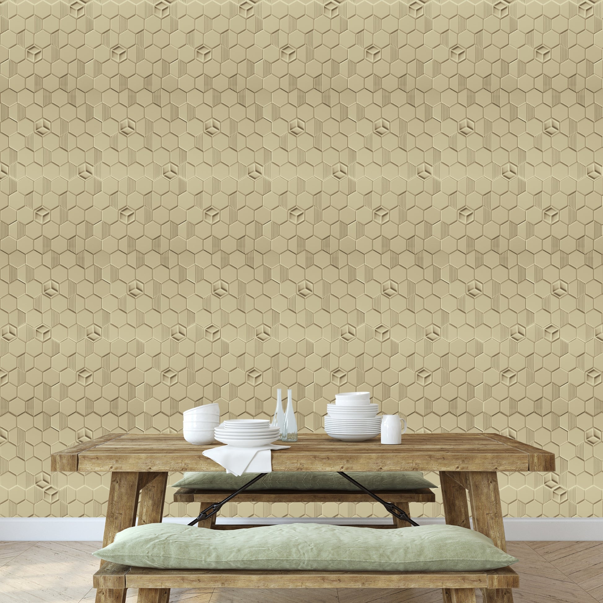 White Tail Self Adhesive Panels Hexagon Design
