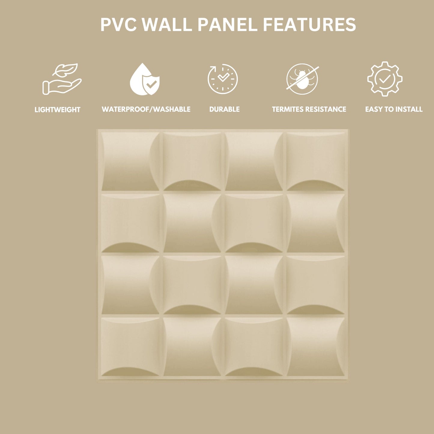 White Tail Block Design 3D Wall Panel View-