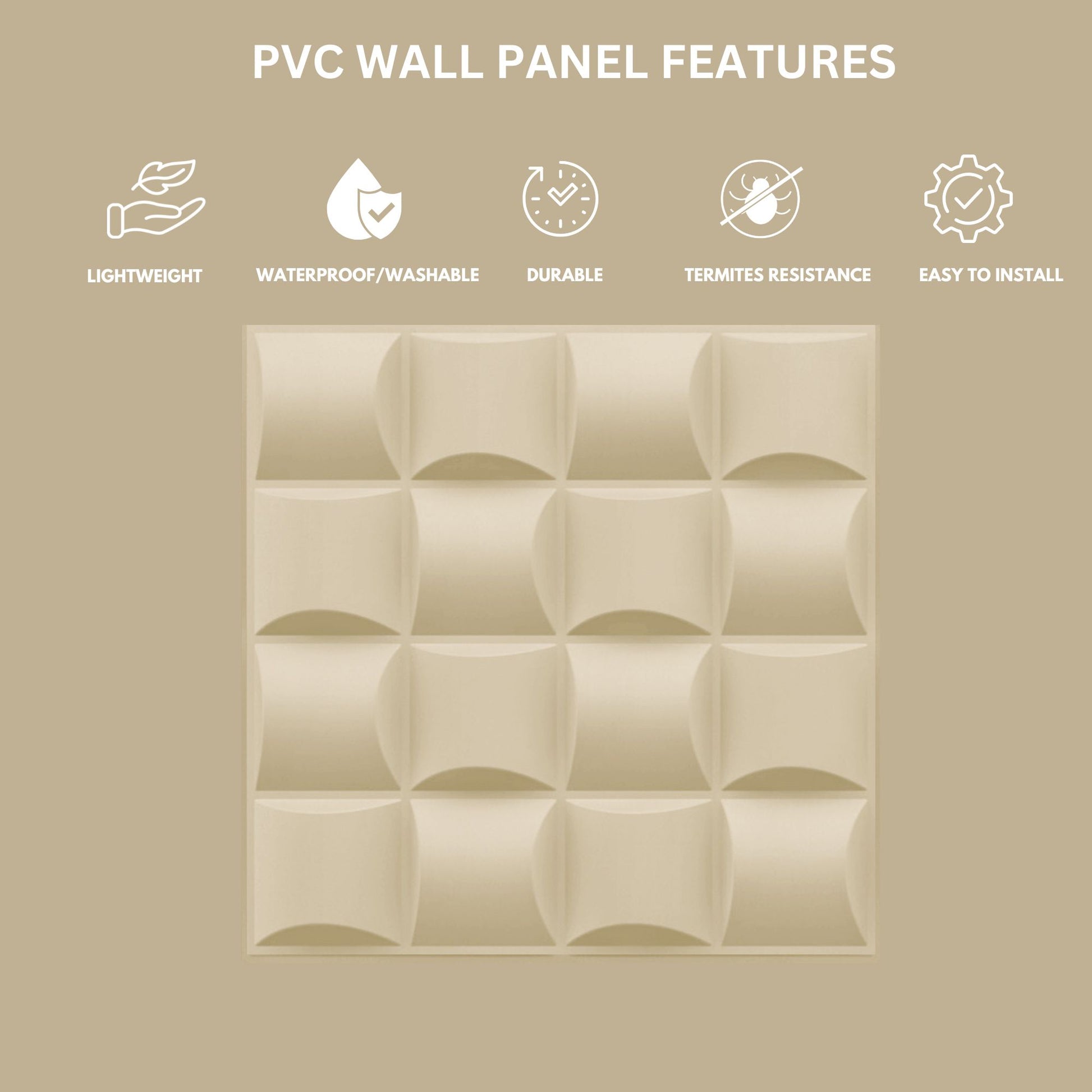 White Tail Block Design 3D Wall Panel View-