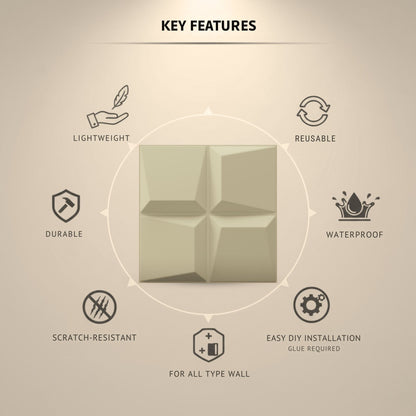 White Tail 3D Wall Panels Cube Design-3