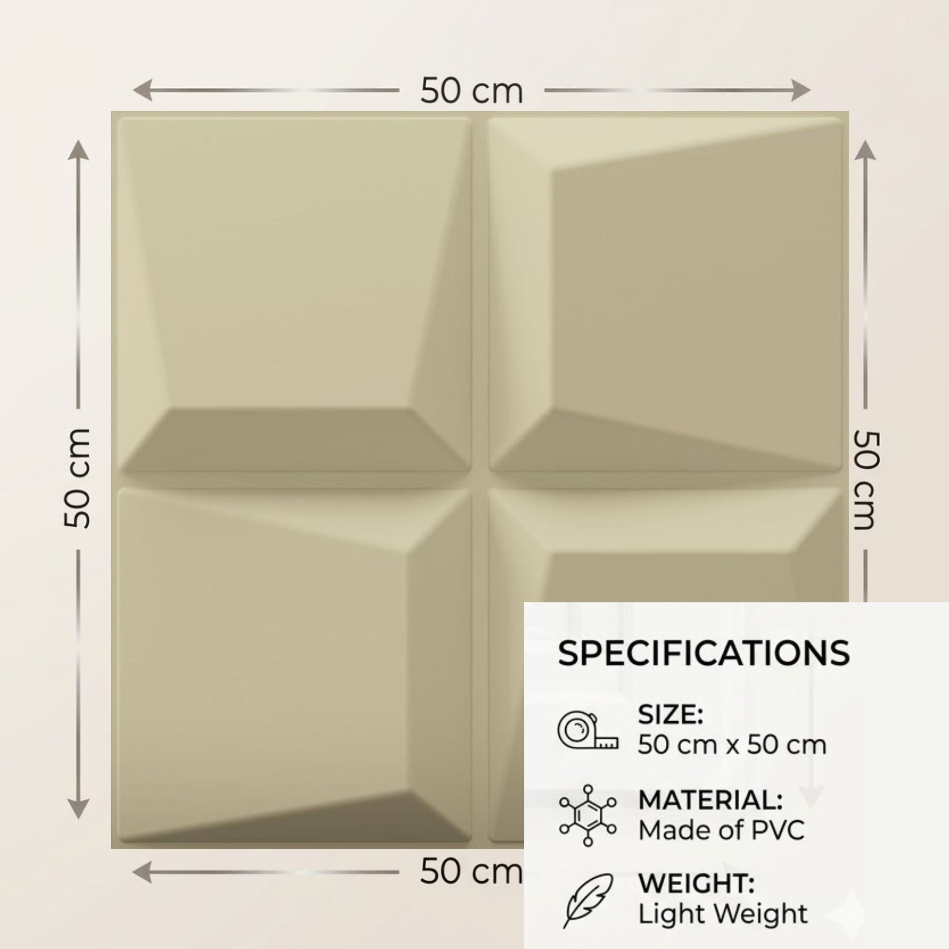 White Tail 3D Wall Panels Cube Design-4
