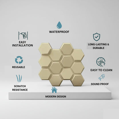 White Tail 3D Wall Panels Hexagon Design-td038