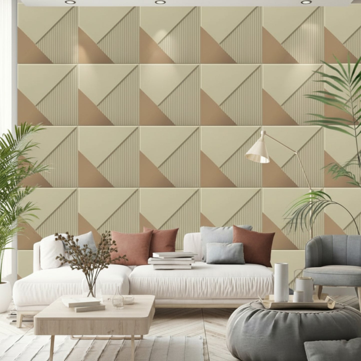 3D Wall Panels for Home Decor PVC Plaina Design 50X50 cm