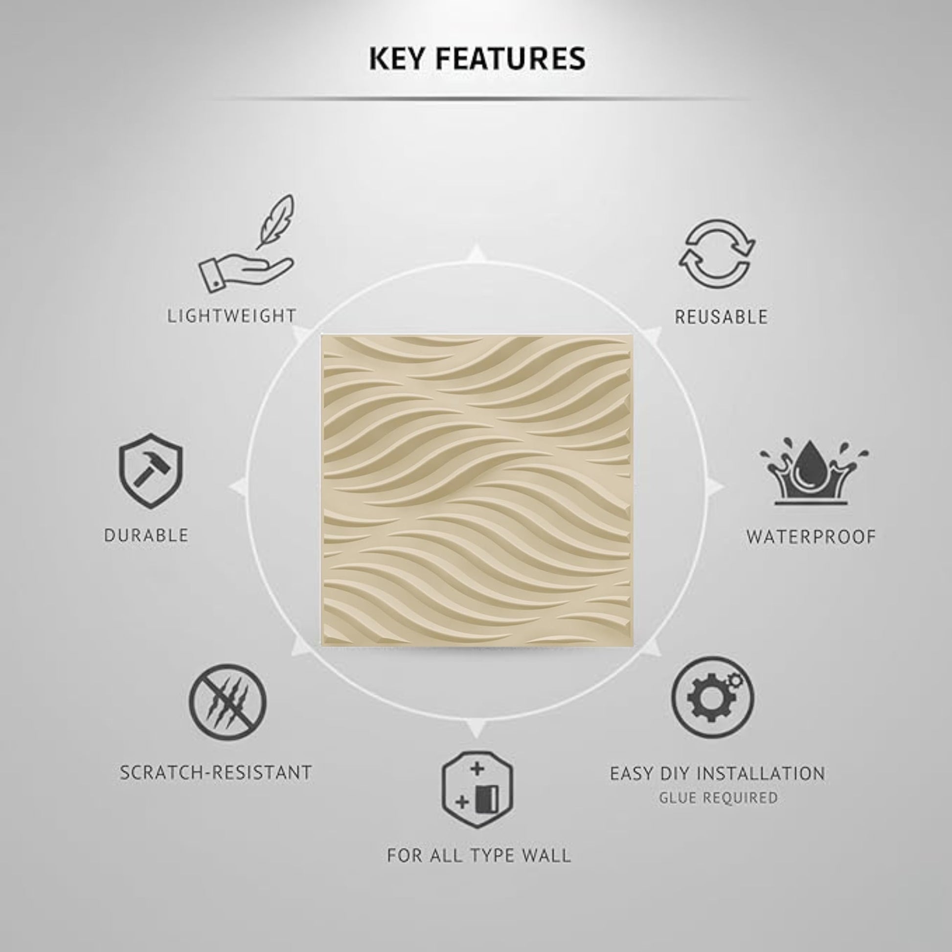 White Tail 3D Wall Panels Swirl Design