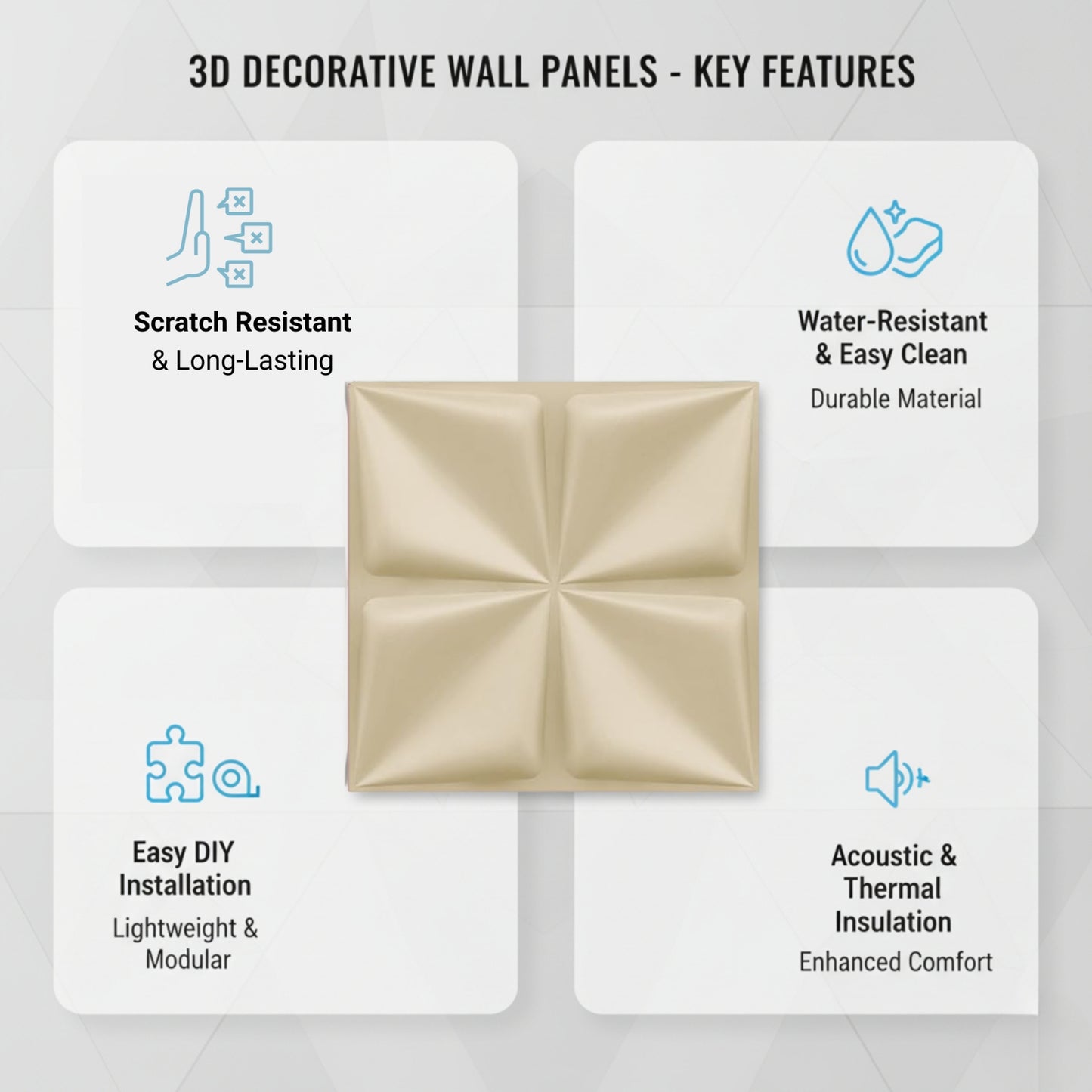 White Tail Bloom Design 3D Wall Panel View-2