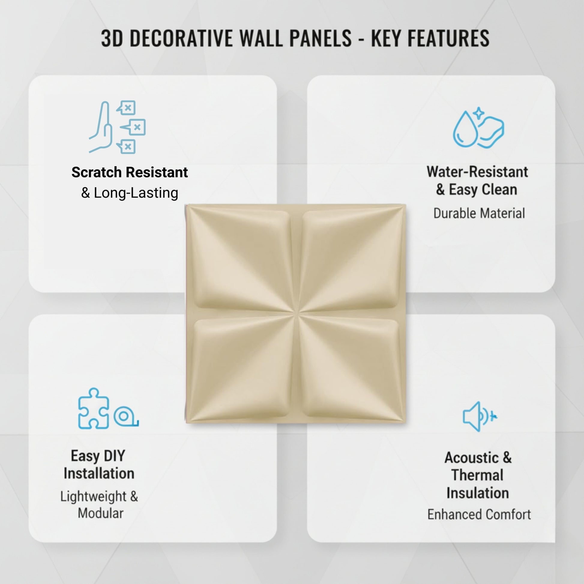 White Tail Bloom Design 3D Wall Panel View-2